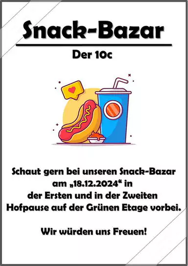 Snack Bazar der Klasse 10c - 18.12.24